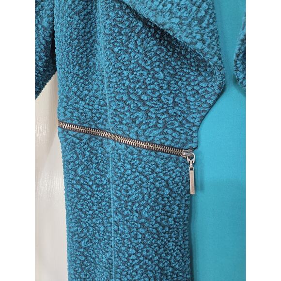 Eva Varro Teal Barcelona Handcrafted Zipper Jacket, Small - Picture 6 of 13